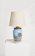 Royal Copenhagen Porcelain Table Lamp with Hand-Painted Landscape, Denmark, Mid-Century