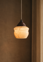 Art Deco Pendant Lamp in Marbleized Glass