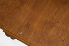 Vintage Oak Sideboard with Carved Panel and Turned Legs