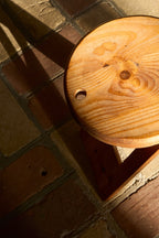 Small stool / side table in solid pine, Danish design from the 1970s.