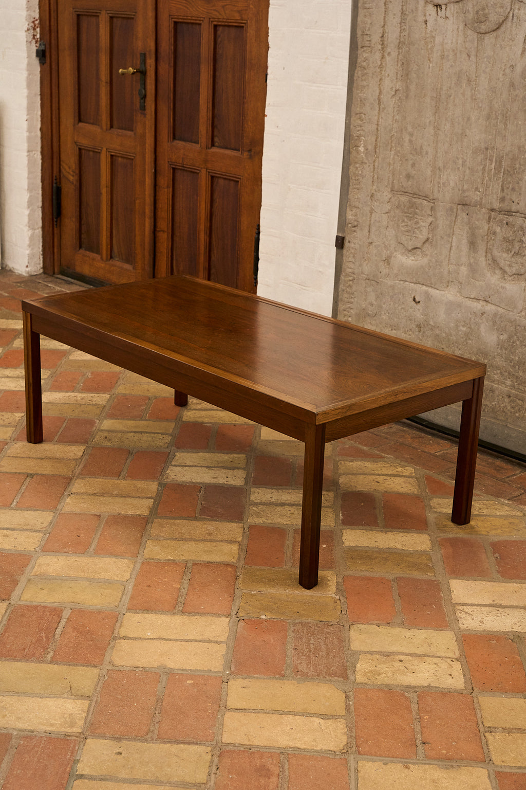 Vintage Coffee Table in Solid Wood with Framed Top