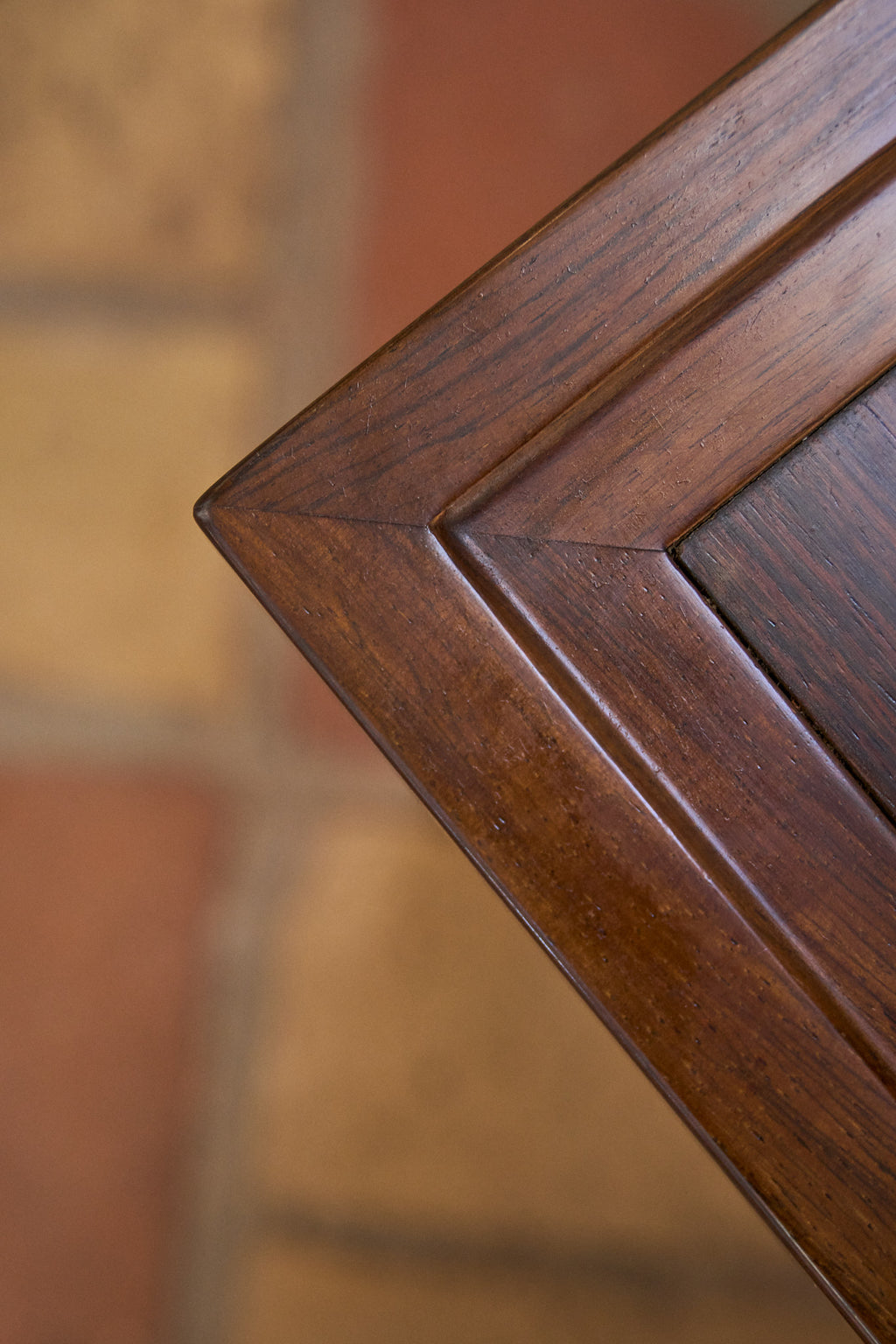 Vintage Coffee Table in Solid Wood with Framed Top
