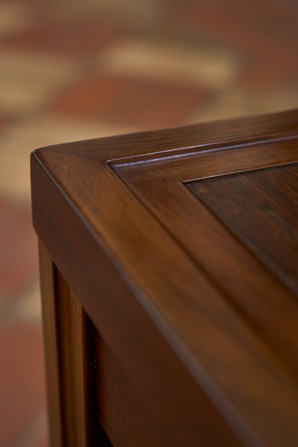 Vintage Coffee Table in Solid Wood with Framed Top