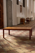 Vintage Coffee Table in Warm-Toned Wood with Minimalist Frame