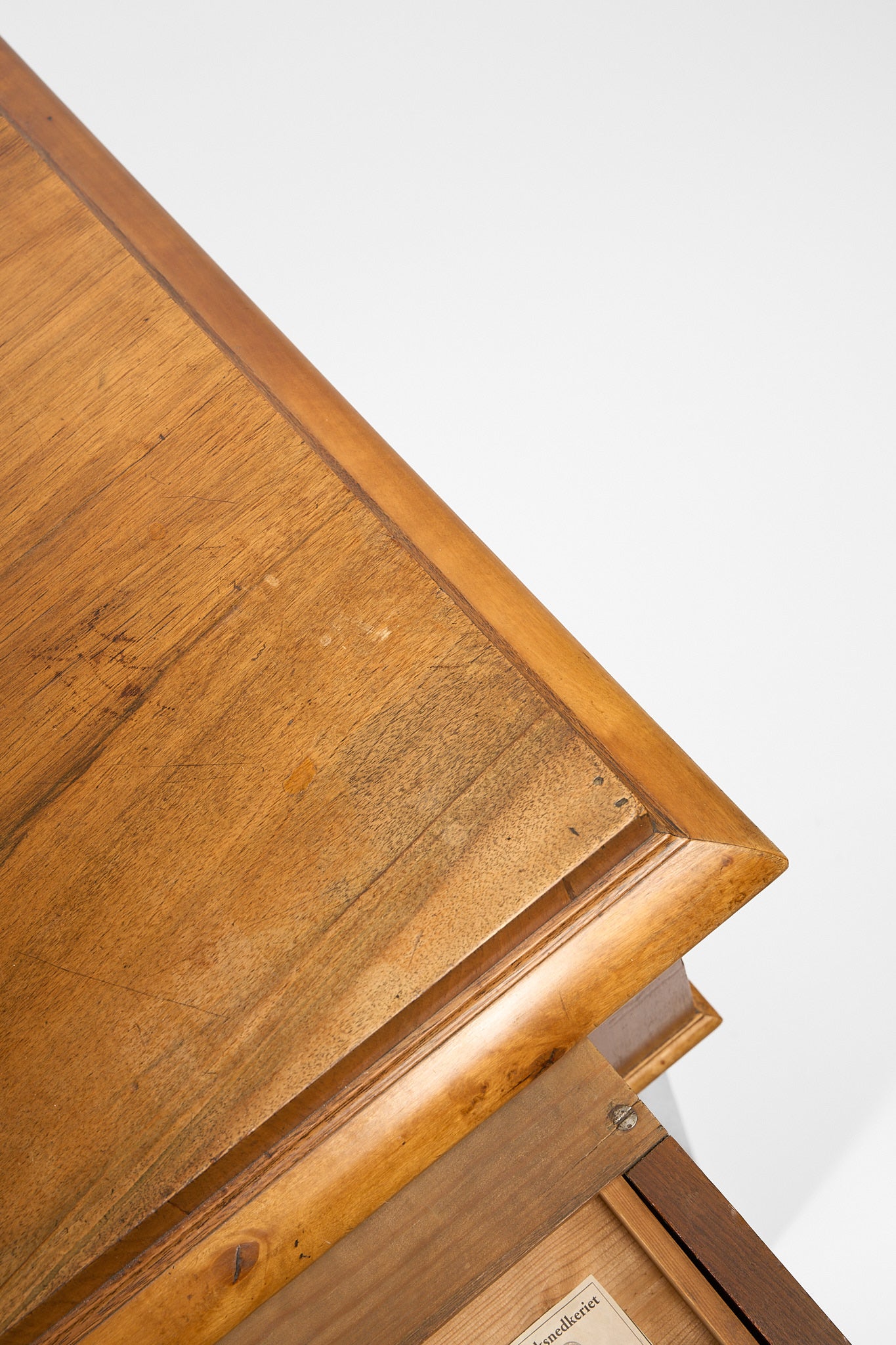 Vintage Burr Wood Chest of Drawers with Brass Handles