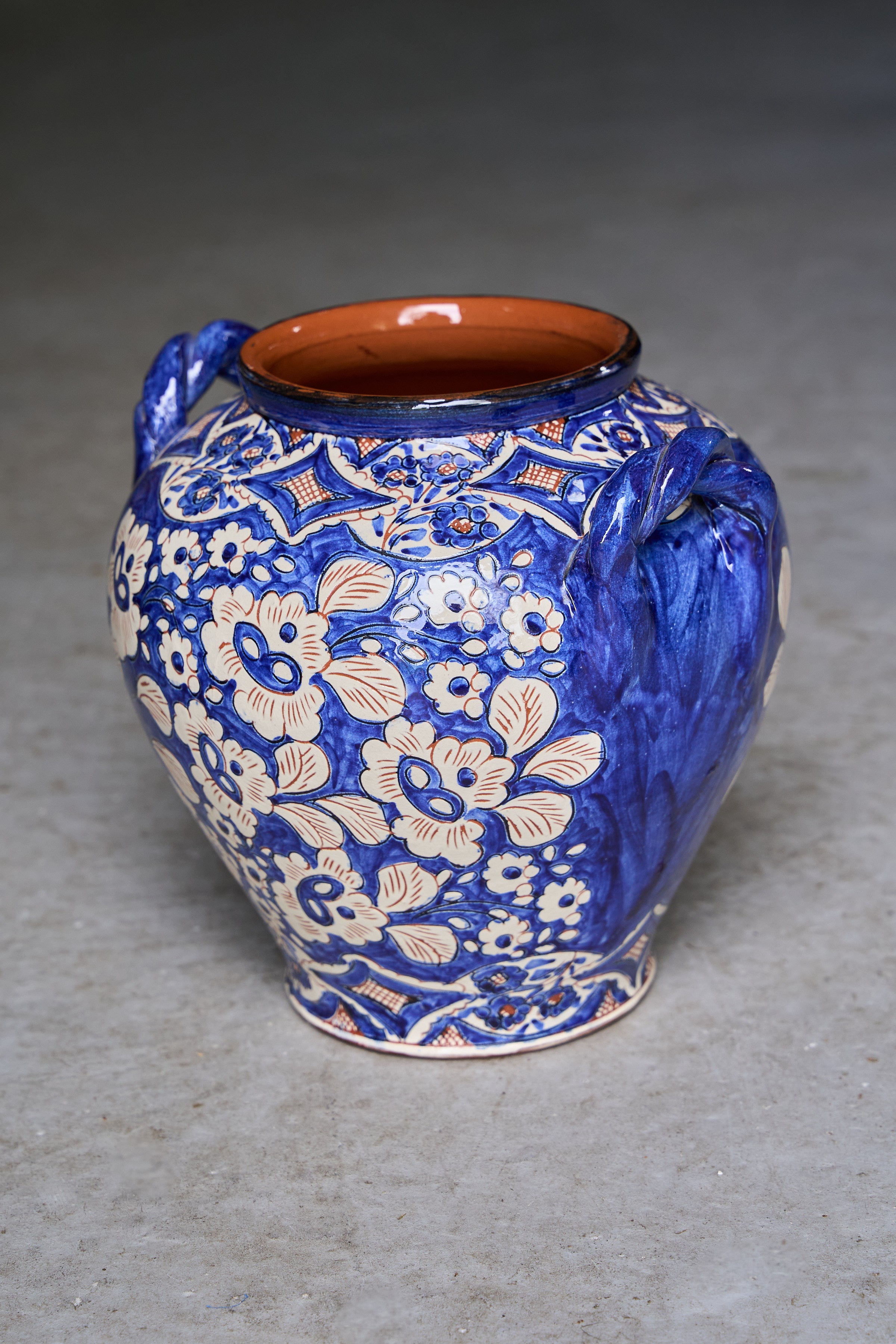 Hand-Painted Portuguese Ceramic Jar with Lid