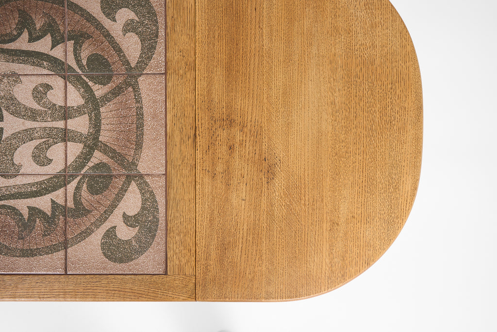 Scandinavian Oak Coffee Table with Ceramic Tile Top