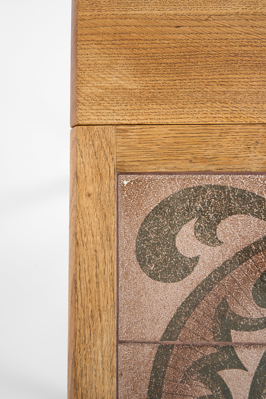Scandinavian Oak Coffee Table with Ceramic Tile Top