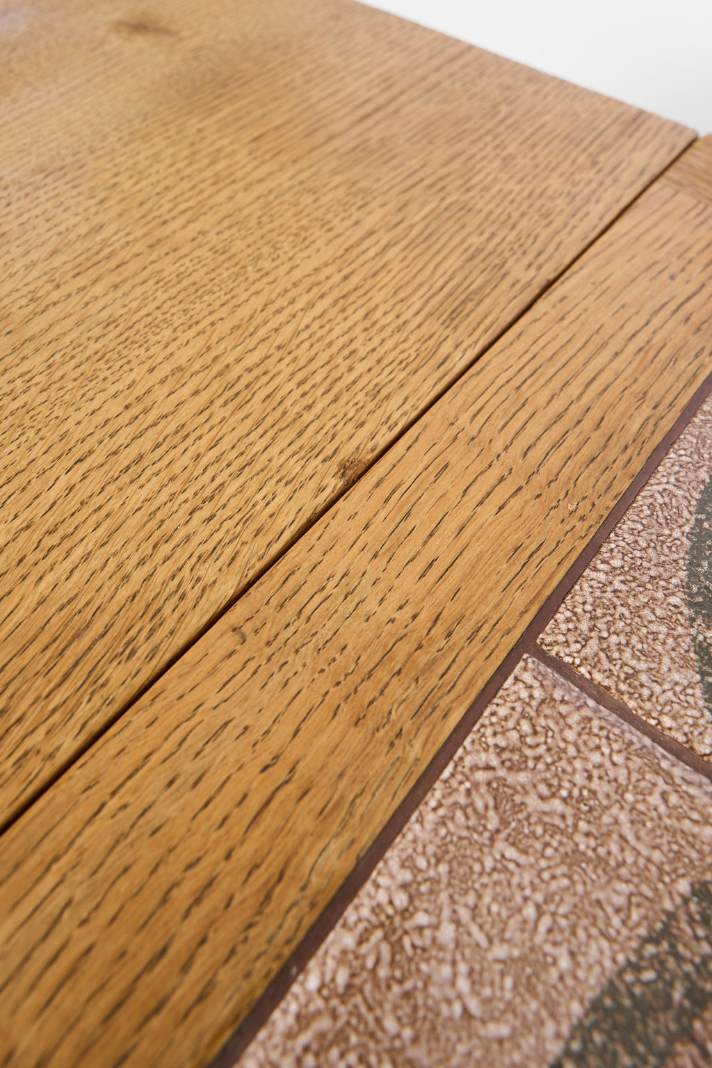 Scandinavian Oak Coffee Table with Ceramic Tile Top