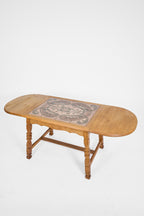 Scandinavian Oak Coffee Table with Ceramic Tile Top