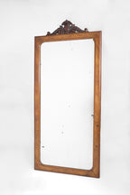 Wall Mirror with Carved Wooden Crest