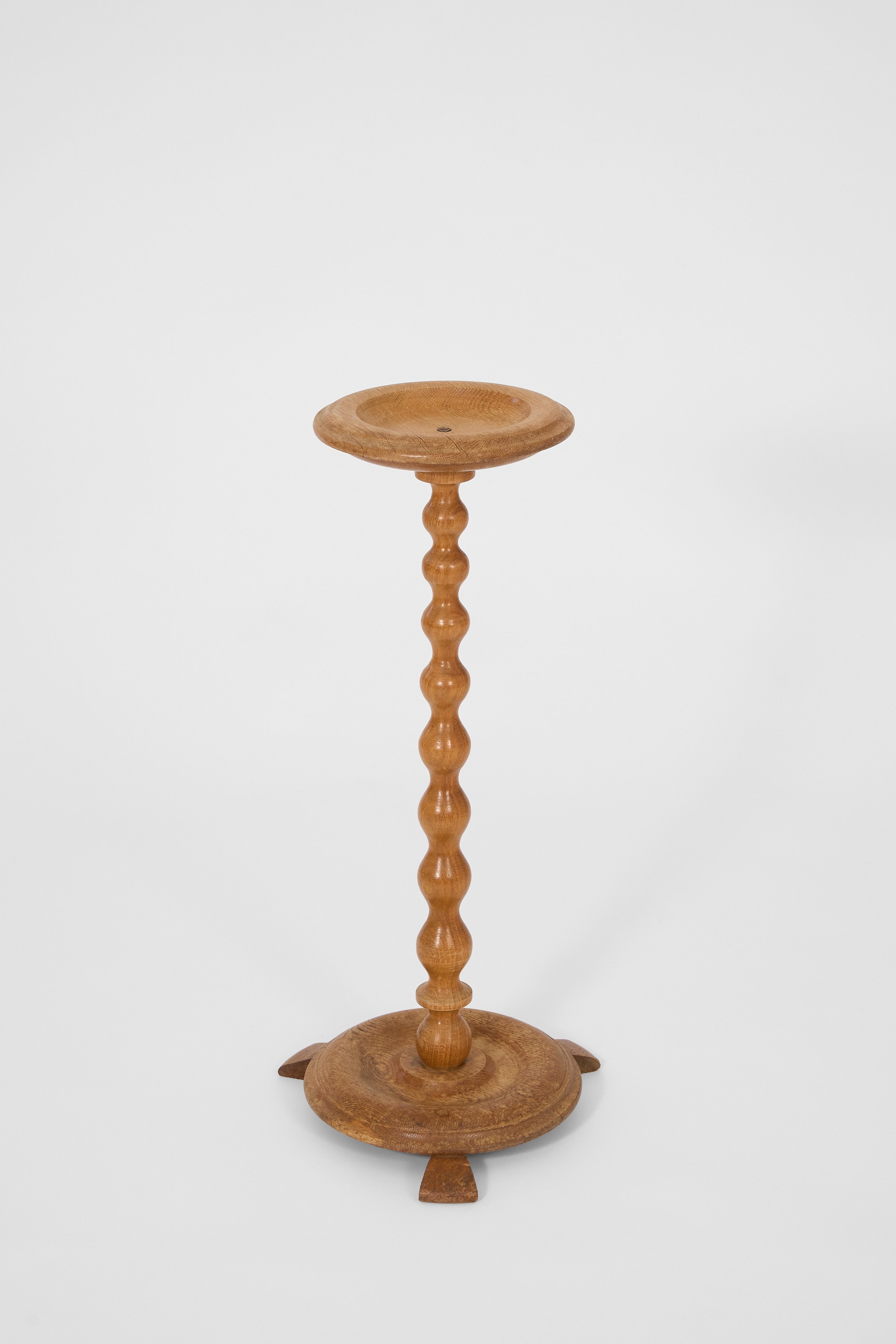 Scandinavian Turned Oak Pedestal Stand