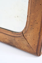 Wall Mirror with Carved Wooden Crest