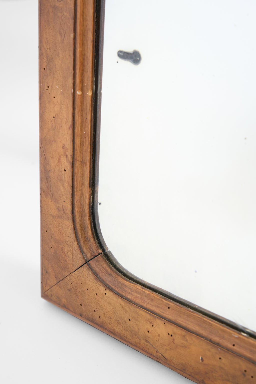 Wall Mirror with Carved Wooden Crest