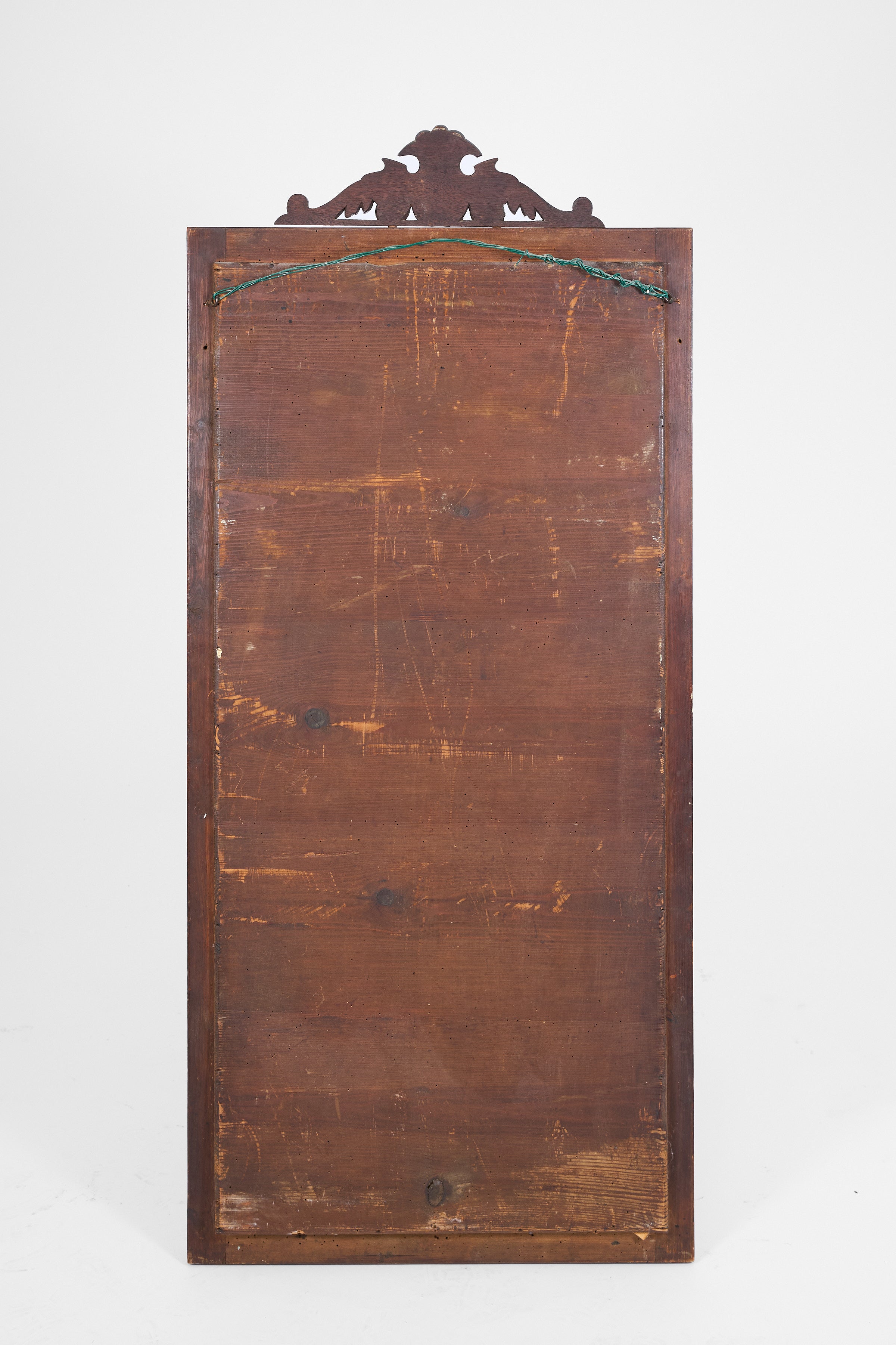 Wall Mirror with Carved Wooden Crest