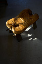 Vintage Pommel Horse Footstool in Leather and Wood