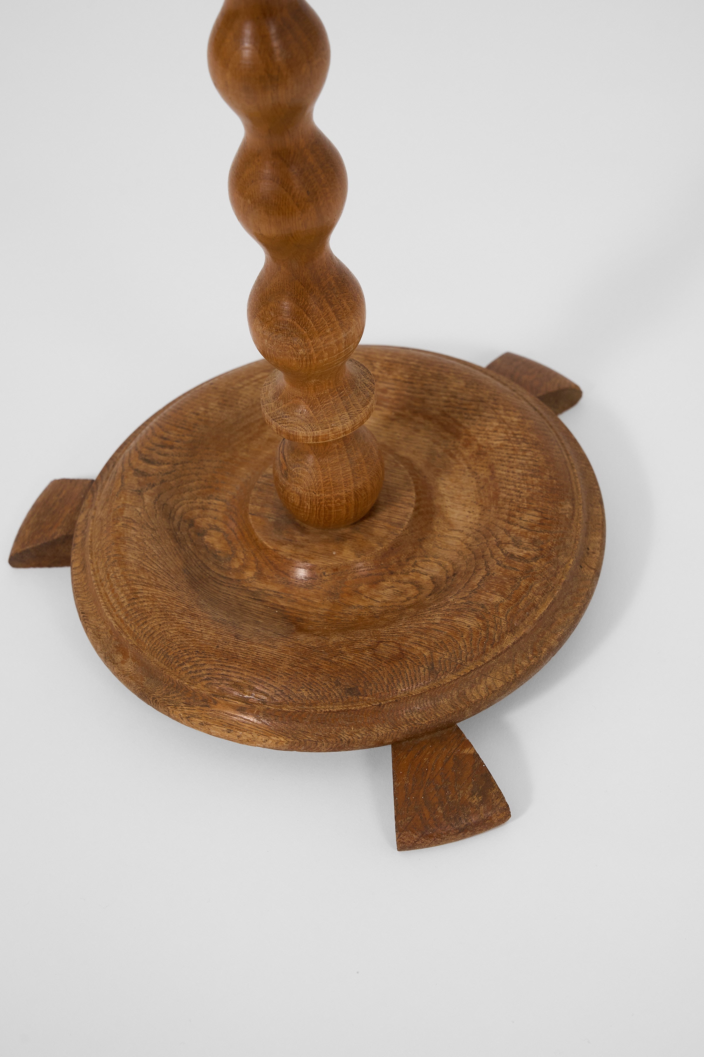 Scandinavian Turned Oak Pedestal Stand