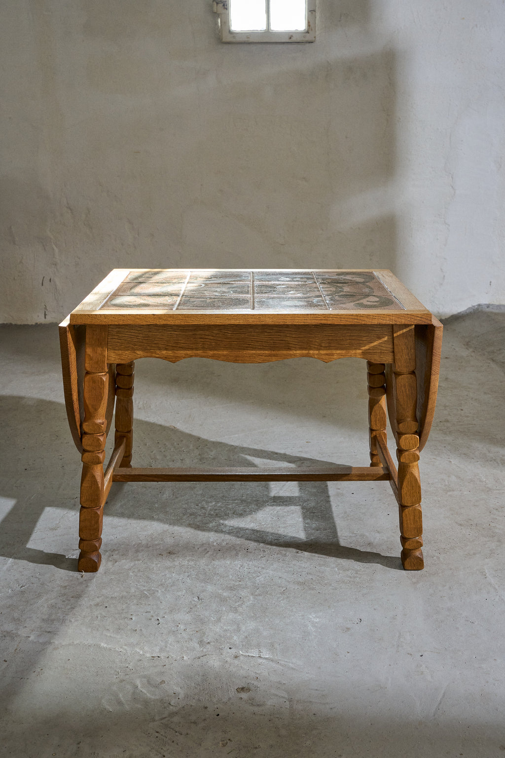 Scandinavian Oak Coffee Table with Ceramic Tile Top