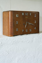 Junghans Art Deco Wall Clock in Walnut with Metal Numerals, Germany, 1930s