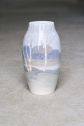 Royal Copenhagen Porcelain Vase with Hand-Painted Nordic Landscape, Denmark, Model 8322