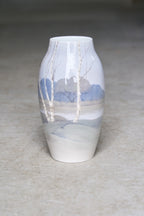 Royal Copenhagen Porcelain Vase with Hand-Painted Nordic Landscape, Denmark, Model 8322