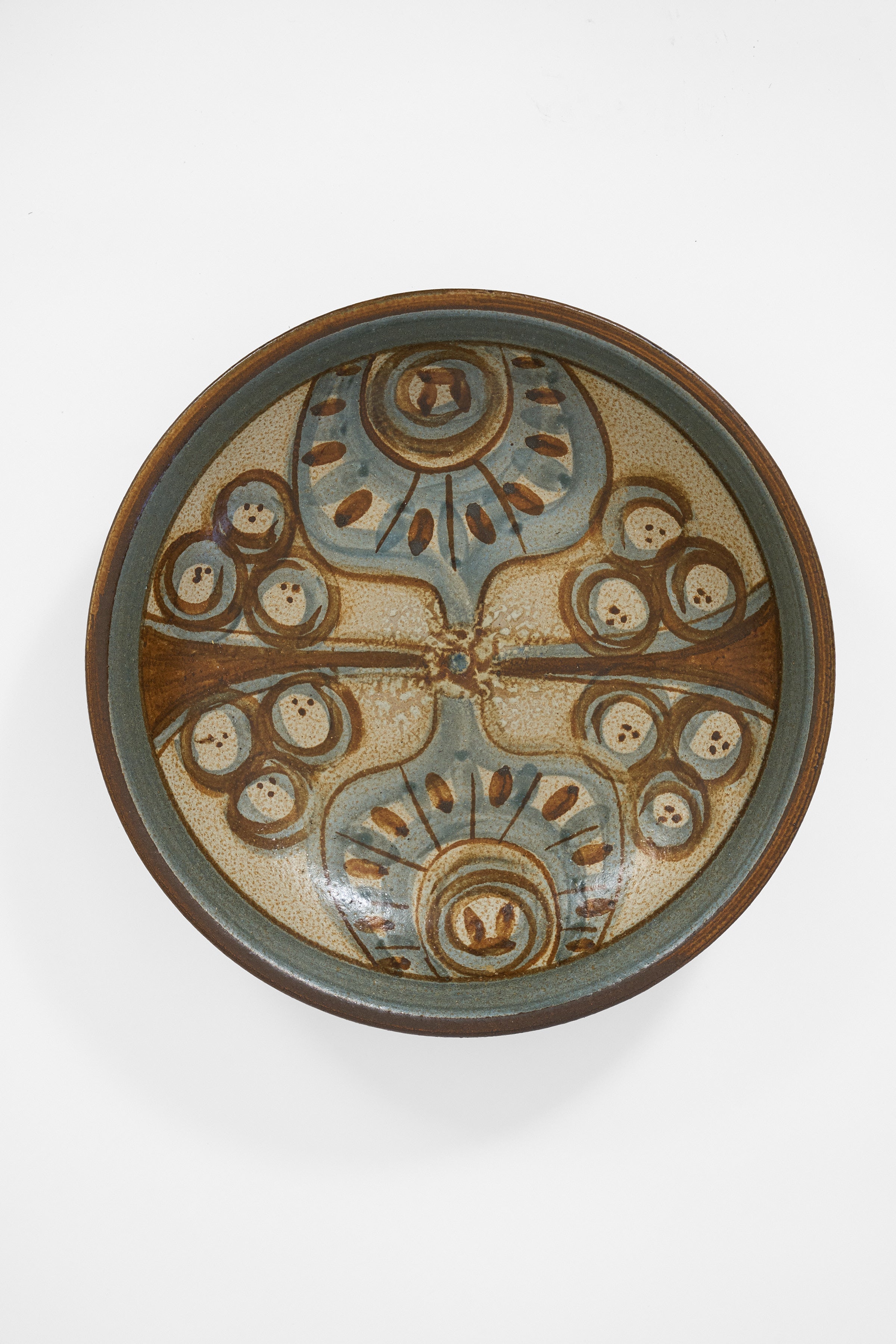 Søholm Stoneware Bowl with Hand-Painted Abstract Motif