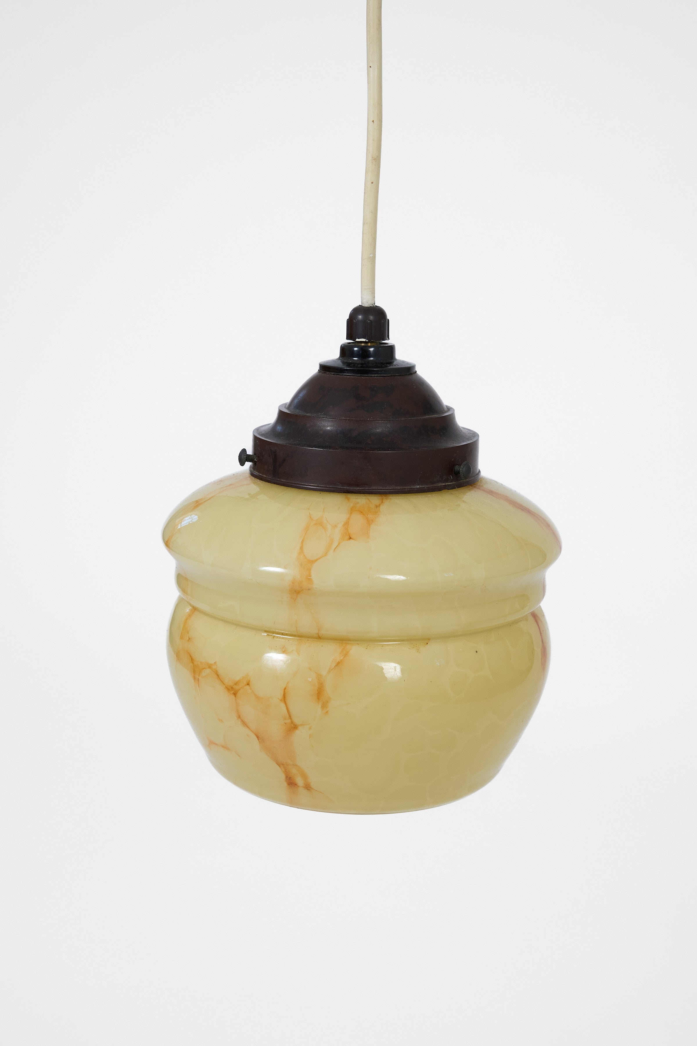 Art Deco Pendant Lamp in Marbleized Glass