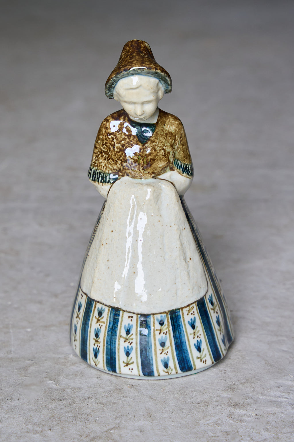 Royal Copenhagen Porcelain Figurine of Seated Girl, Danish Hand-Painted Ceramic, Model 7205