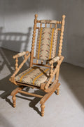 Scandinavian Folk Art Rocking Chair in Oak