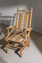 Scandinavian Folk Art Rocking Chair in Oak
