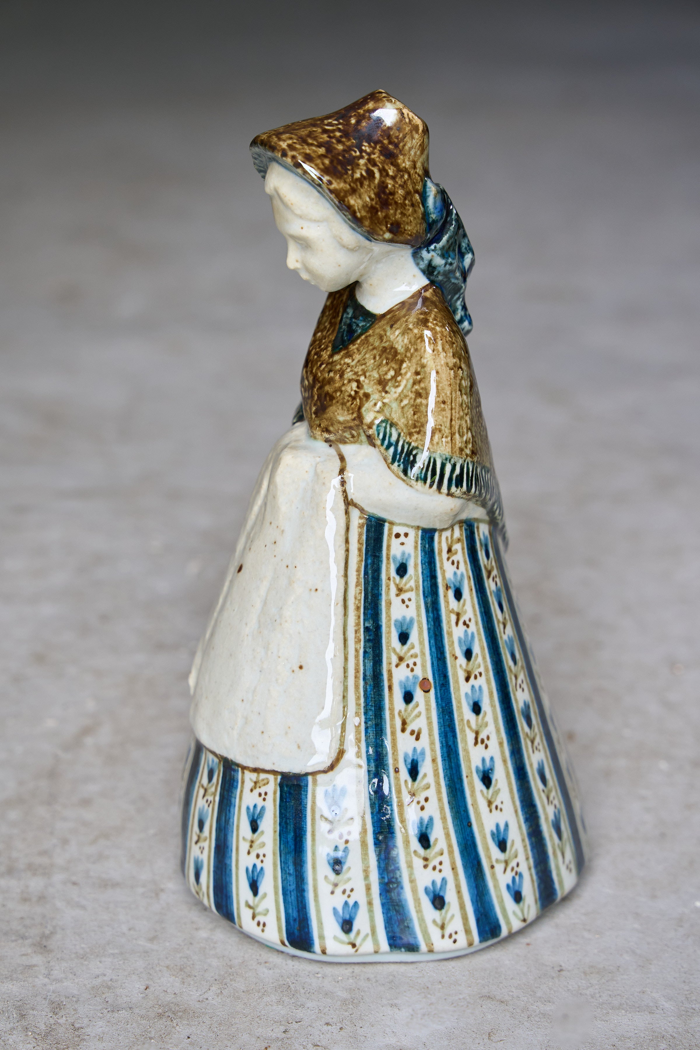 Royal Copenhagen Porcelain Figurine of Seated Girl, Danish Hand-Painted Ceramic, Model 7205