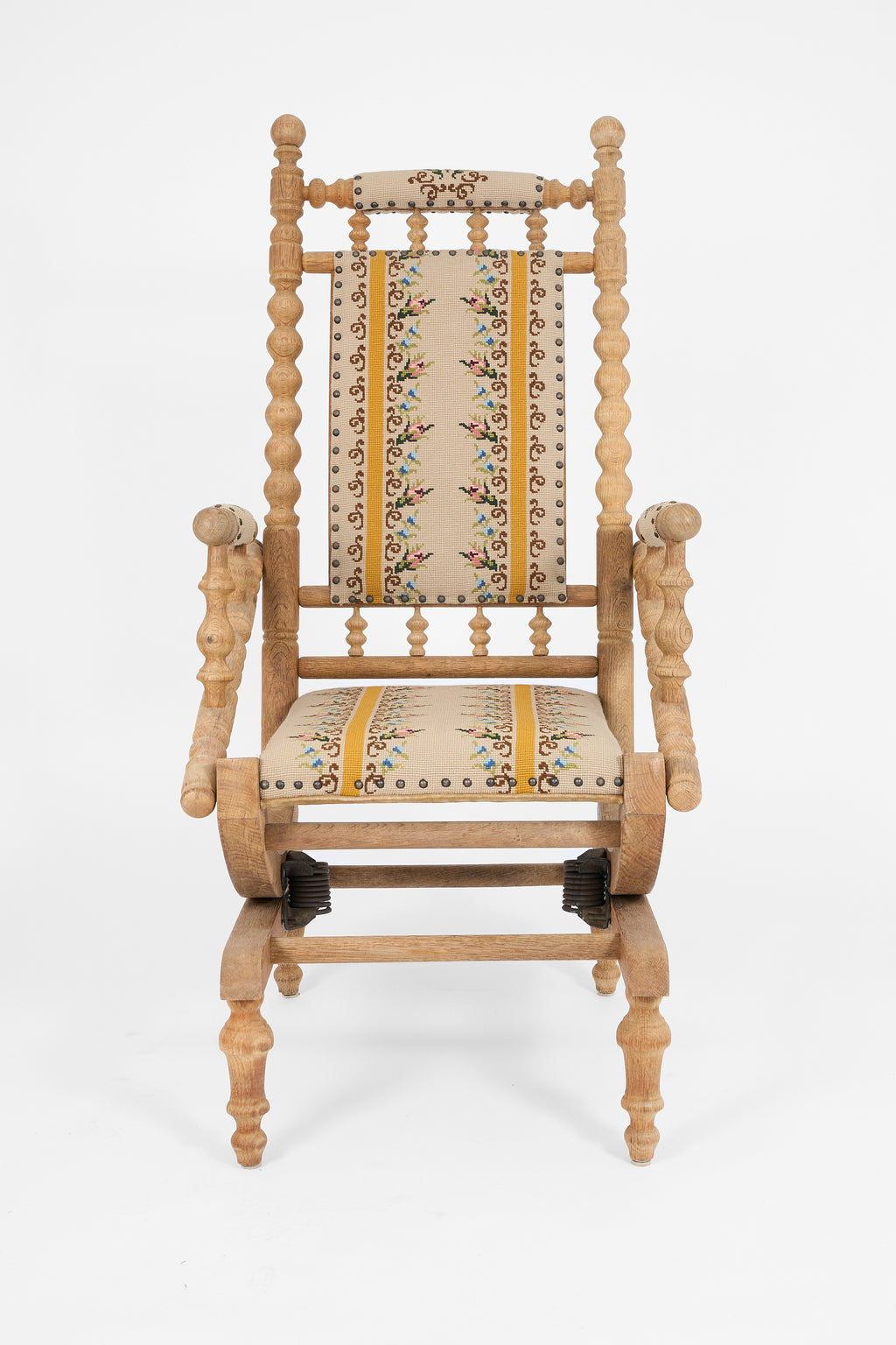 Scandinavian Folk Art Rocking Chair in Oak
