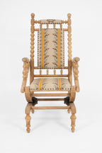 Scandinavian Folk Art Rocking Chair in Oak