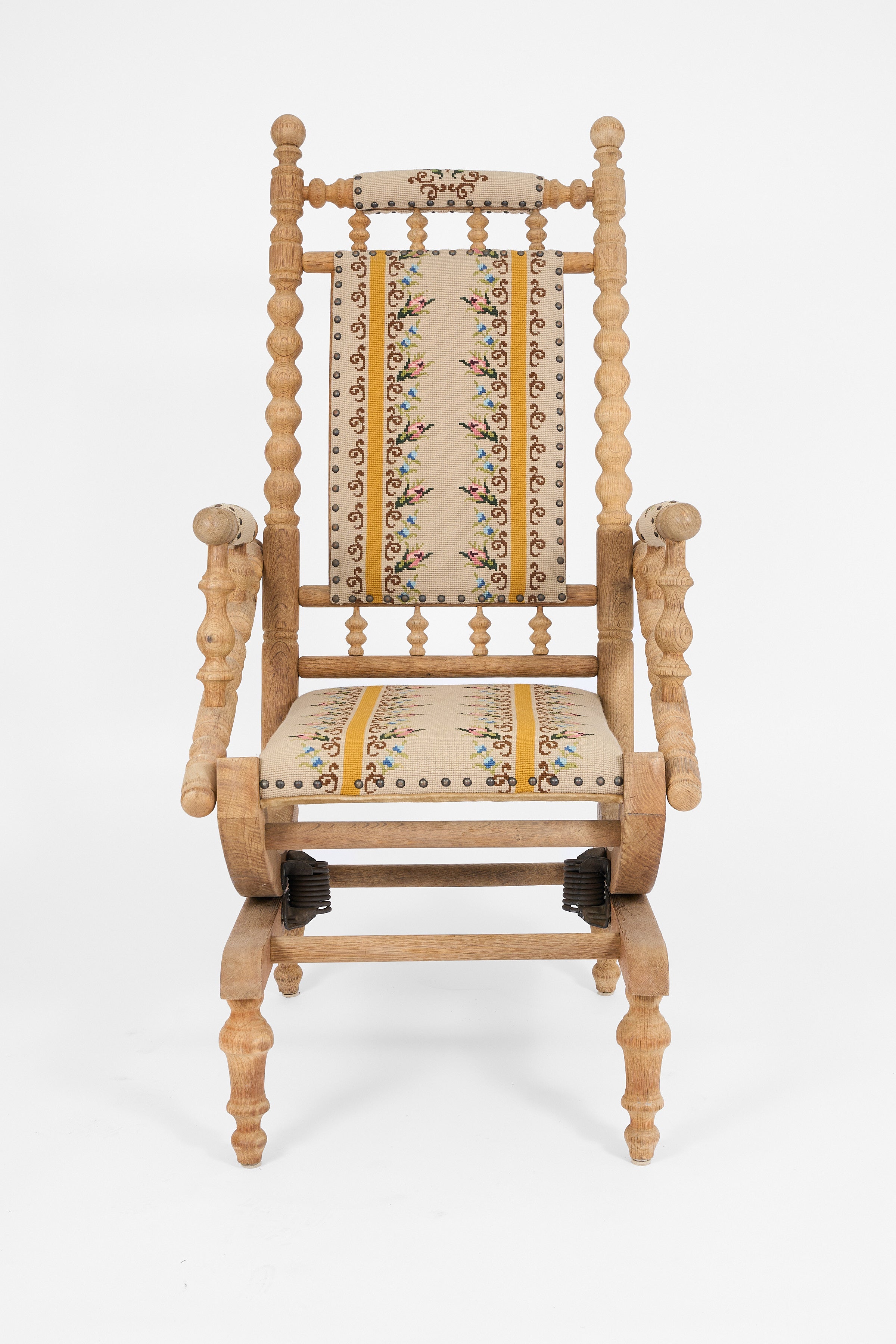 Scandinavian Folk Art Rocking Chair in Oak
