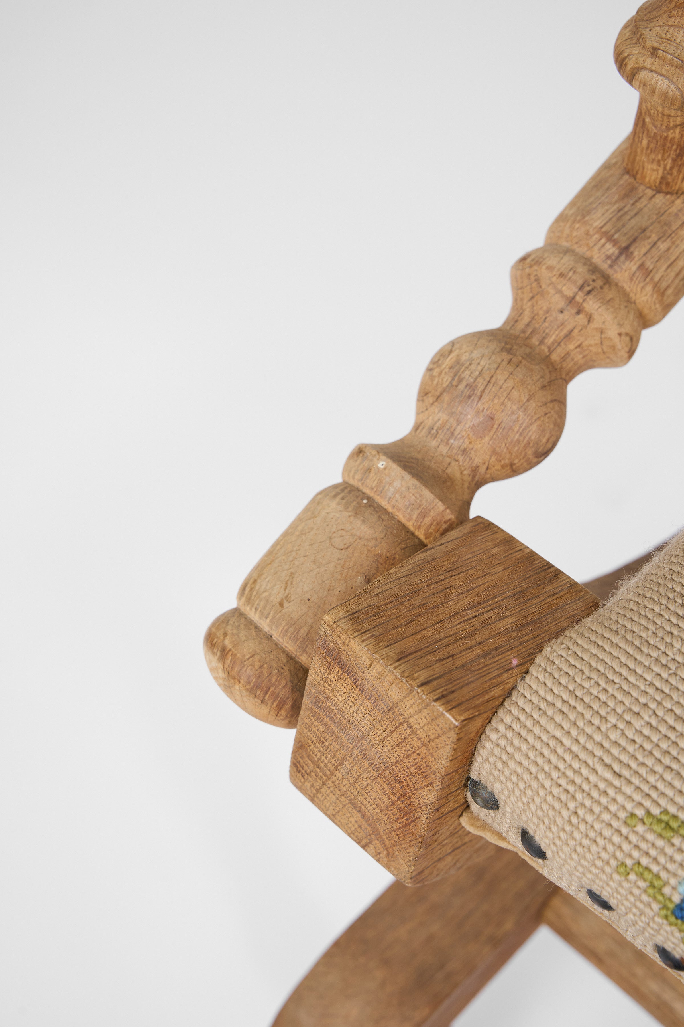 Scandinavian Folk Art Rocking Chair in Oak