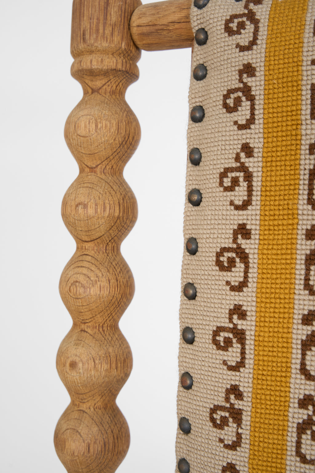 Scandinavian Folk Art Rocking Chair in Oak