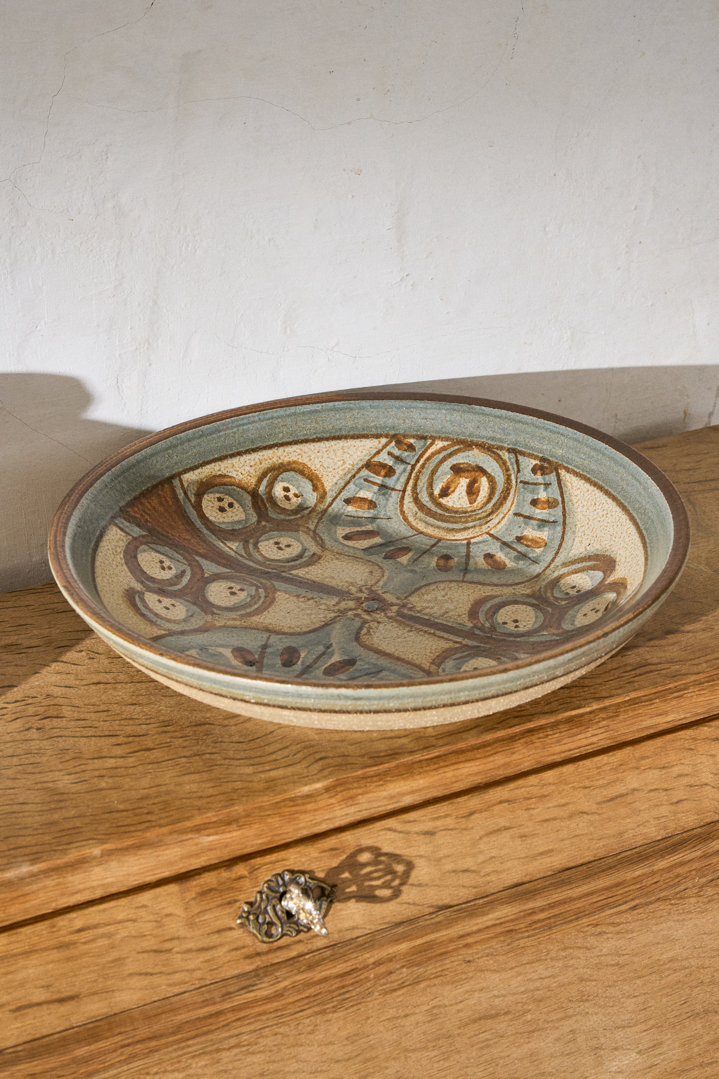 Søholm Stoneware Bowl with Hand-Painted Abstract Motif