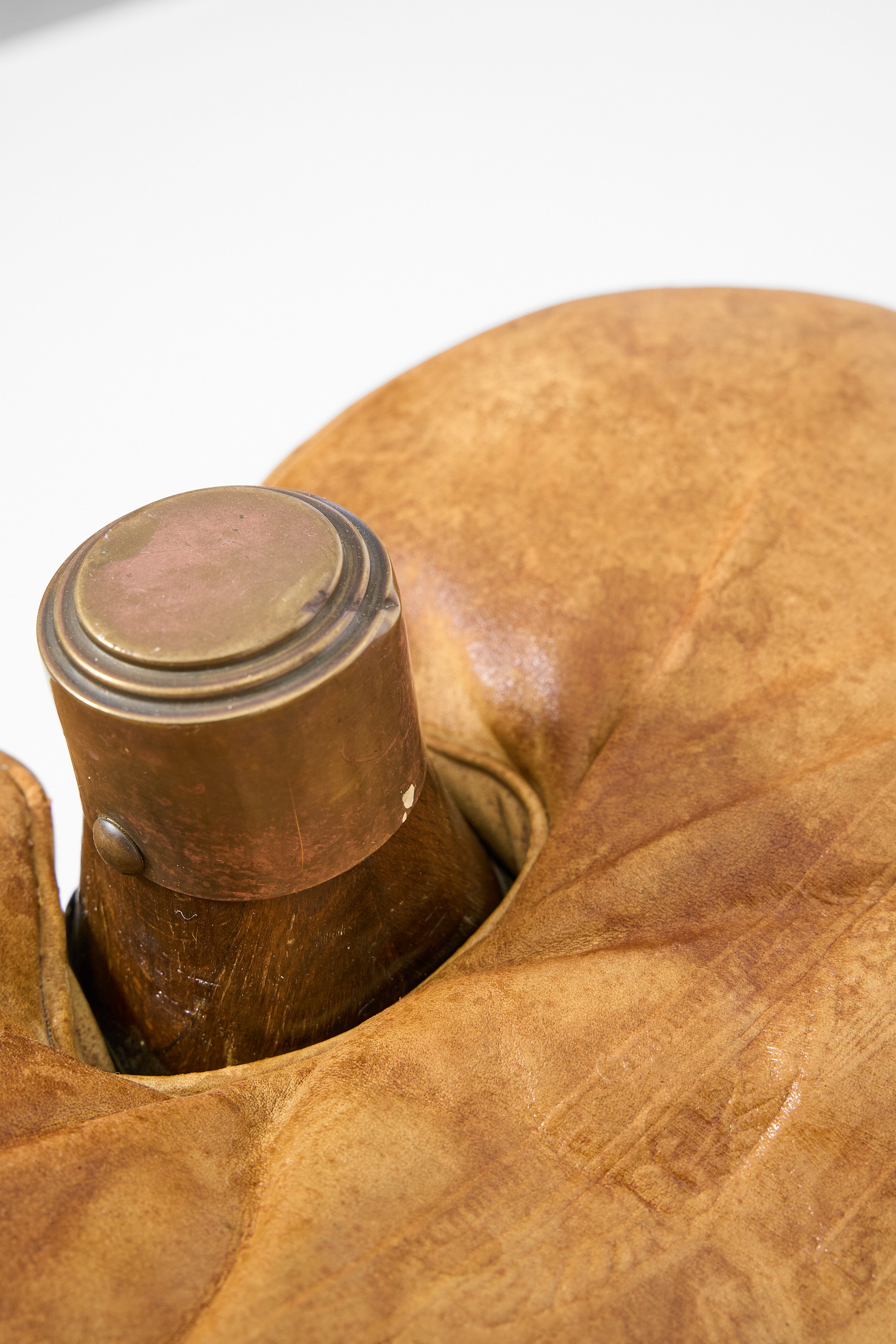 Vintage Pommel Horse Footstool in Leather and Wood