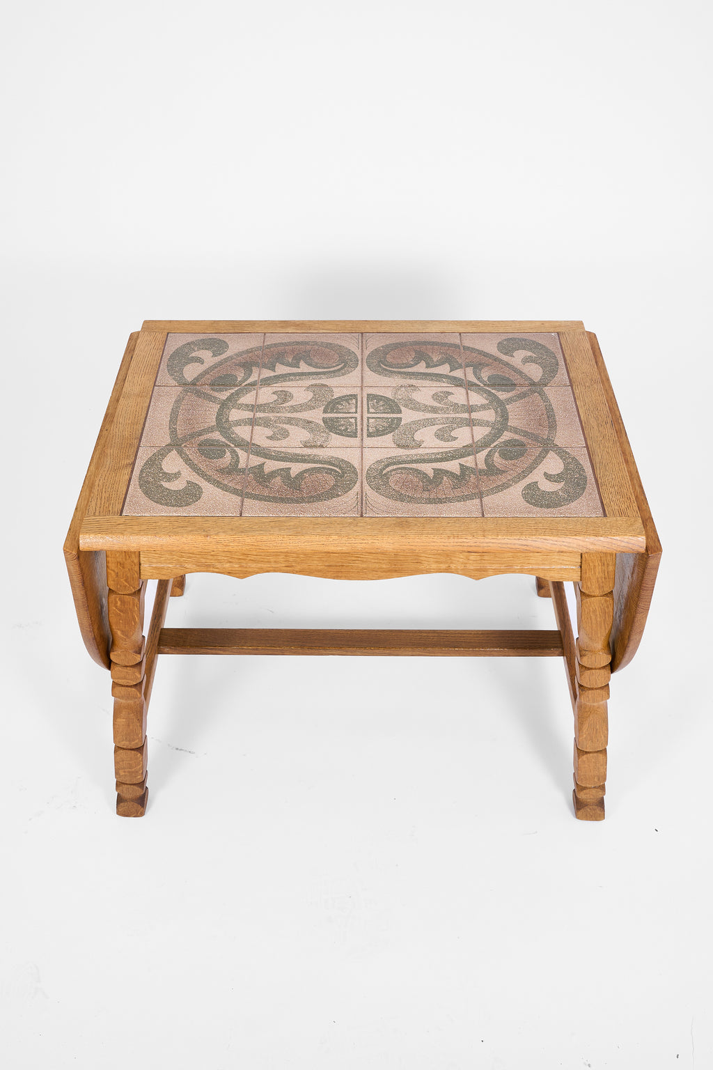 Scandinavian Oak Coffee Table with Ceramic Tile Top