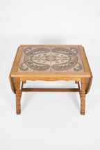 Scandinavian Oak Coffee Table with Ceramic Tile Top