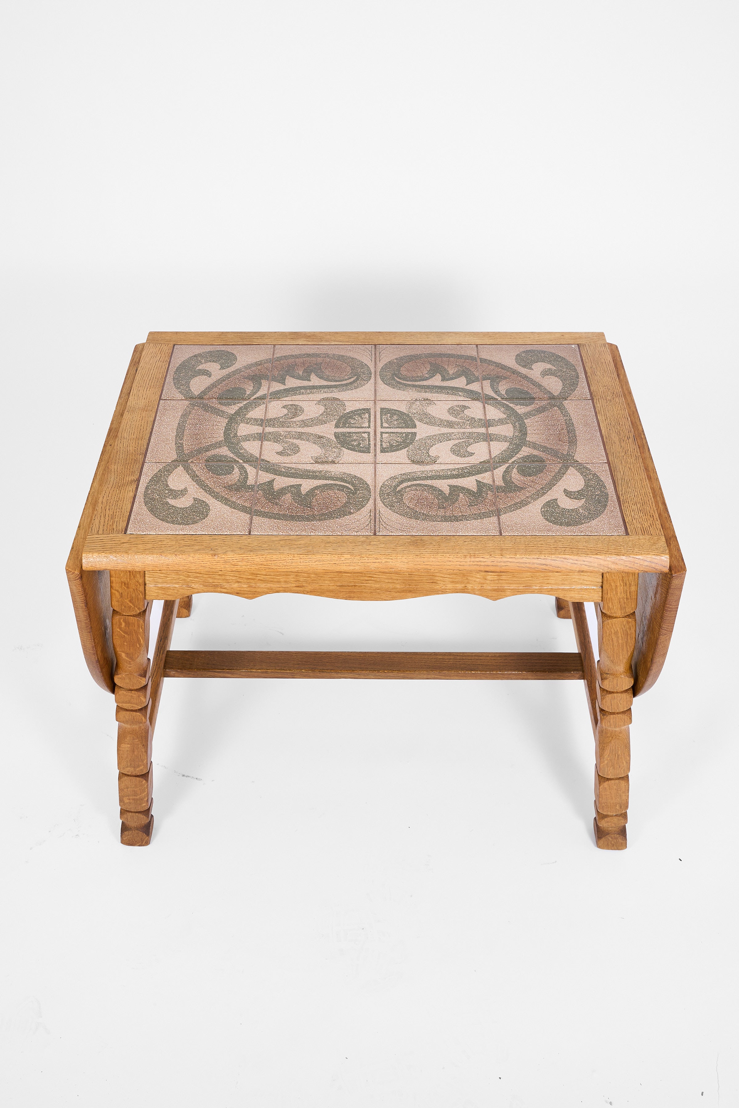 Scandinavian Oak Coffee Table with Ceramic Tile Top