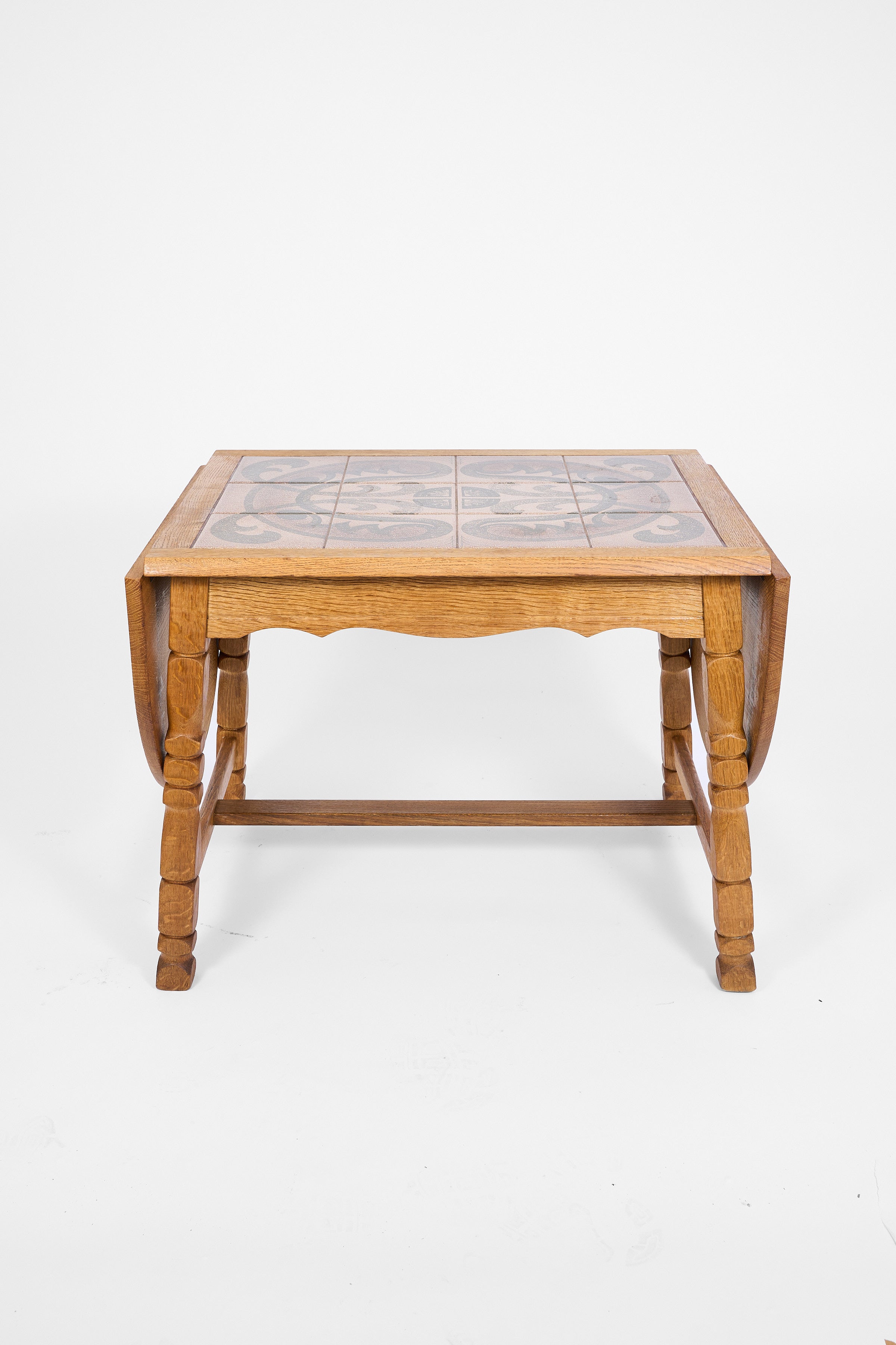 Scandinavian Oak Coffee Table with Ceramic Tile Top